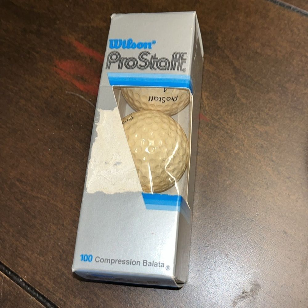 Vintage Sleeve of Wilson Pro Staff Balata series set of 3 golf ball balls retro